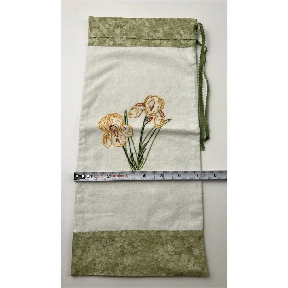 Needle Point Flower Designs Gift/Goodie Bags Lot of 2